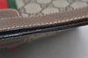 Authentic GUCCI Web Sherry Line Clutch Hand Bag Purse GG PVC Leather Brown 0915I