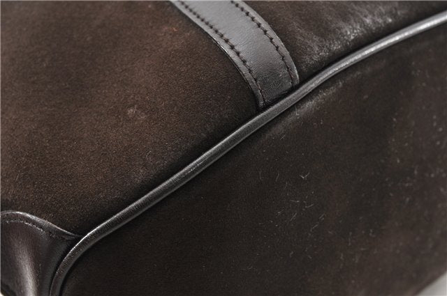 Authentic GUCCI Bamboo Vintage Hand Bag Purse Suede Leather 0021084 Brown 0916G