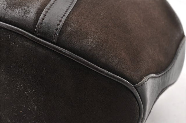 Authentic GUCCI Bamboo Vintage Hand Bag Purse Suede Leather 0021084 Brown 0916G