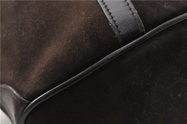 Authentic GUCCI Bamboo Vintage Hand Bag Purse Suede Leather 0021084 Brown 0916G