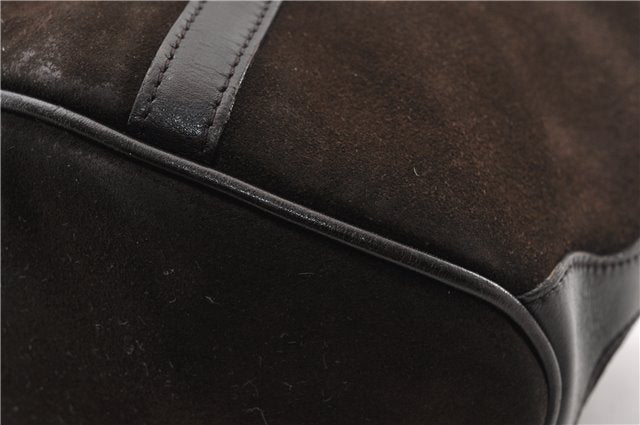 Authentic GUCCI Bamboo Vintage Hand Bag Purse Suede Leather 0021084 Brown 0916G