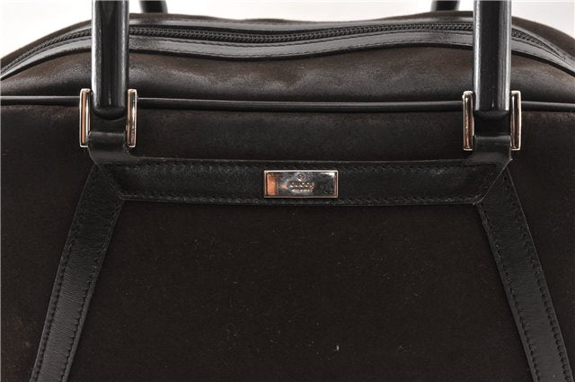 Authentic GUCCI Bamboo Vintage Hand Bag Purse Suede Leather 0021084 Brown 0916G