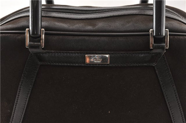 Authentic GUCCI Bamboo Vintage Hand Bag Purse Suede Leather 0021084 Brown 0916G