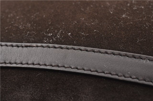 Authentic GUCCI Bamboo Vintage Hand Bag Purse Suede Leather 0021084 Brown 0916G