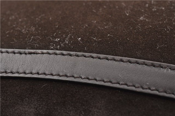 Authentic GUCCI Bamboo Vintage Hand Bag Purse Suede Leather 0021084 Brown 0916G