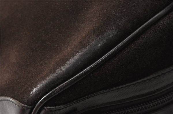 Authentic GUCCI Bamboo Vintage Hand Bag Purse Suede Leather 0021084 Brown 0916G