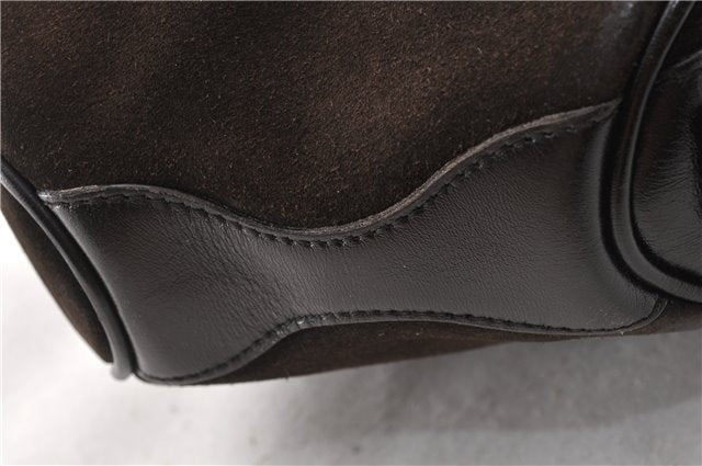 Authentic GUCCI Bamboo Vintage Hand Bag Purse Suede Leather 0021084 Brown 0916G