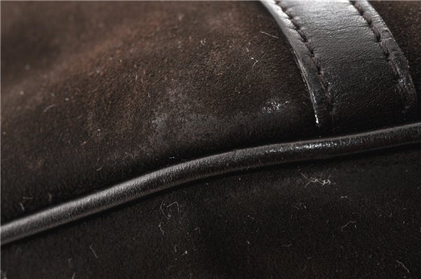 Authentic GUCCI Bamboo Vintage Hand Bag Purse Suede Leather 0021084 Brown 0916G