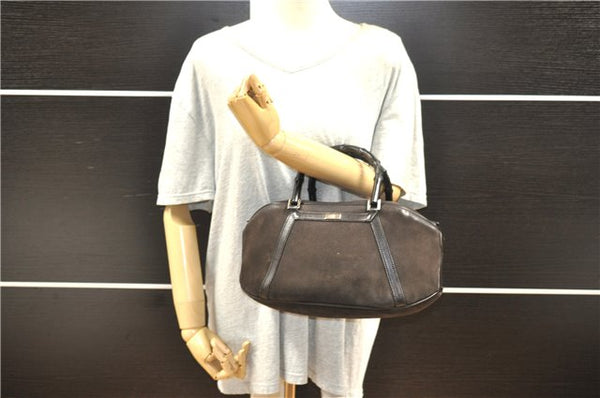 Authentic GUCCI Bamboo Vintage Hand Bag Purse Suede Leather 0021084 Brown 0916G