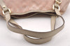 Authentic GUCCI Abbey Shoulder Tote Bag GG Canvas Leather 130736 Pink 0918I