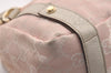 Authentic GUCCI Abbey Shoulder Tote Bag GG Canvas Leather 130736 Pink 0918I