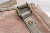 Authentic GUCCI Abbey Shoulder Tote Bag GG Canvas Leather 130736 Pink 0918I