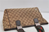 Authentic GUCCI Web Sherry Line Tote Bag GG Canvas Leather 145810 Brown 0919D