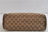 Authentic GUCCI Web Sherry Line Tote Bag GG Canvas Leather 145810 Brown 0919D