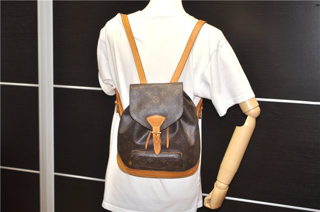 Authentic Louis Vuitton Monogram Montsouris MM Backpack M51136 LV 0921G