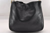 Authentic GUCCI Vintage Bamboo Shoulder Hand Bag Purse Leather Black 0921I