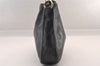 Authentic GUCCI Vintage Bamboo Shoulder Hand Bag Purse Leather Black 0921I