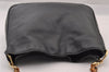 Authentic GUCCI Vintage Bamboo Shoulder Hand Bag Purse Leather Black 0921I