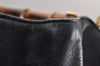Authentic GUCCI Vintage Bamboo Shoulder Hand Bag Purse Leather Black 0921I