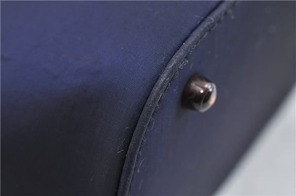 Authentic GUCCI Vintage Hand Bag Satin Blue 0922D
