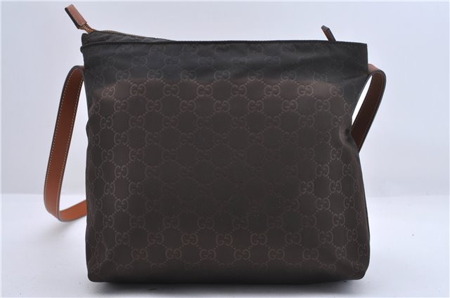 Authentic GUCCI Shoulder Cross Body Bag GG Nylon Leather 314529 Brown 0923D