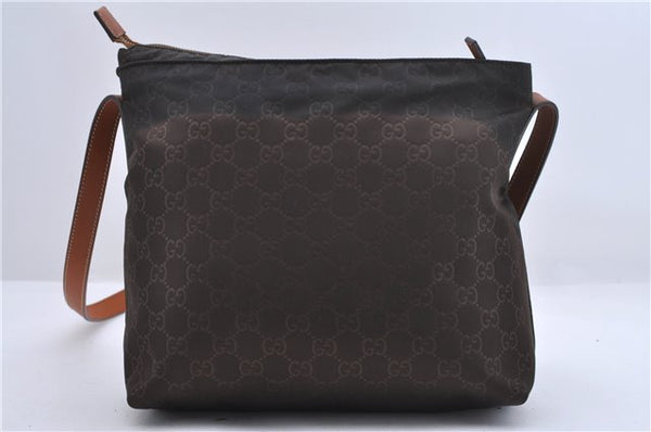 Authentic GUCCI Shoulder Cross Body Bag GG Nylon Leather 314529 Brown 0923D