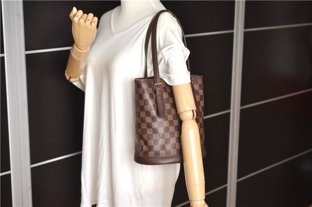 Authentic Louis Vuitton Damier Marais Bucket Shoulder Tote Bag N42240 LV 0923G