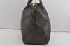 Authentic MARIO VALENTINO V Logo Travel Boston Bag PVC Leather Brown 0923I