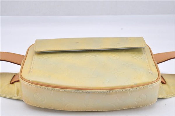 Authentic Louis Vuitton Vernis Fulton Waist Body Bag Yellow M91041 LV 0926G