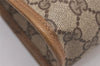 Authentic GUCCI Vintage Clutch Hand Bag Purse GG PVC Leather Brown 0926I