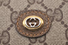 Authentic GUCCI Vintage Clutch Hand Bag Purse GG PVC Leather Brown 0926I