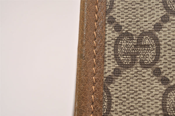 Authentic GUCCI Vintage Clutch Hand Bag Purse GG PVC Leather Brown 0926I