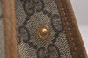 Authentic GUCCI Vintage Clutch Hand Bag Purse GG PVC Leather Brown 0926I