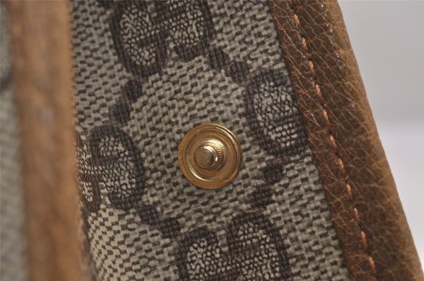 Authentic GUCCI Vintage Clutch Hand Bag Purse GG PVC Leather Brown 0926I