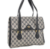 Authentic GUCCI Vintage Shoulder Hand Bag Purse GG PVC Leather Navy Blue 0928G