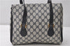 Authentic GUCCI Vintage Shoulder Hand Bag Purse GG PVC Leather Navy Blue 0928G