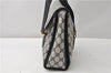 Authentic GUCCI Vintage Shoulder Hand Bag Purse GG PVC Leather Navy Blue 0928G