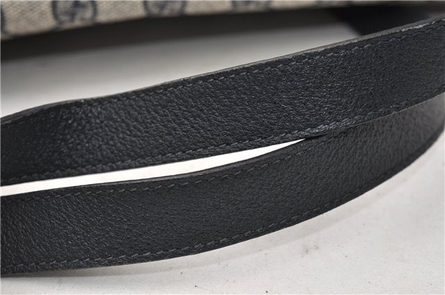 Authentic GUCCI Vintage Shoulder Hand Bag Purse GG PVC Leather Navy Blue 0928G