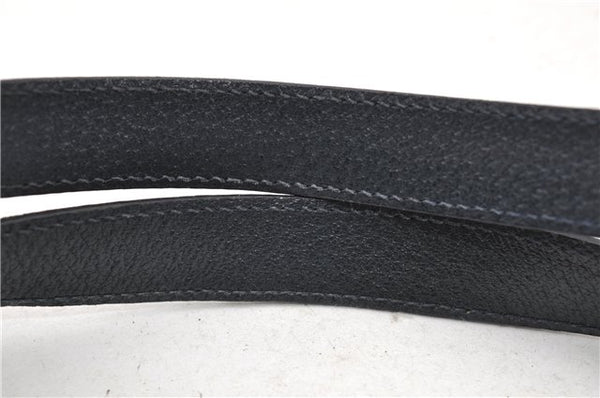 Authentic GUCCI Vintage Shoulder Hand Bag Purse GG PVC Leather Navy Blue 0928G