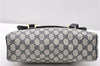 Authentic GUCCI Vintage Shoulder Hand Bag Purse GG PVC Leather Navy Blue 0928G