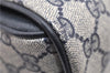 Authentic GUCCI Vintage Shoulder Hand Bag Purse GG PVC Leather Navy Blue 0928G