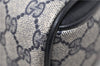 Authentic GUCCI Vintage Shoulder Hand Bag Purse GG PVC Leather Navy Blue 0928G