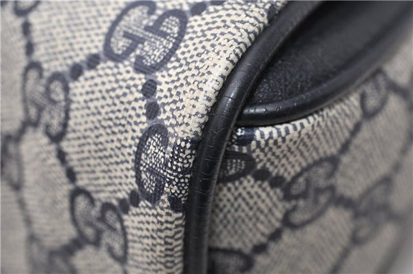 Authentic GUCCI Vintage Shoulder Hand Bag Purse GG PVC Leather Navy Blue 0928G