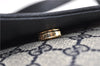 Authentic GUCCI Vintage Shoulder Hand Bag Purse GG PVC Leather Navy Blue 0928G