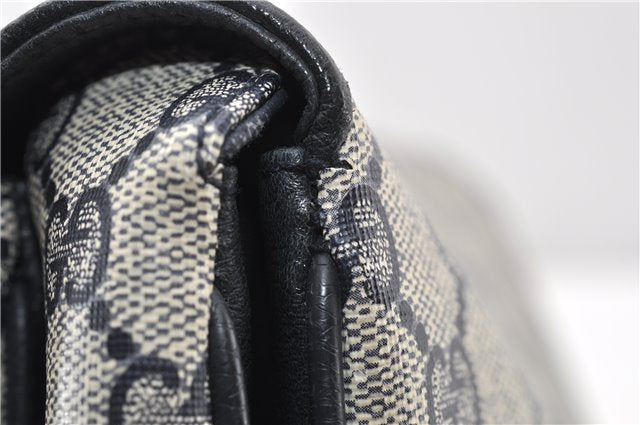 Authentic GUCCI Vintage Shoulder Hand Bag Purse GG PVC Leather Navy Blue 0928G