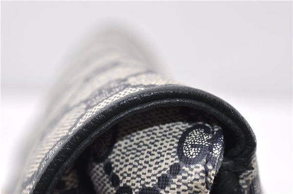 Authentic GUCCI Vintage Shoulder Hand Bag Purse GG PVC Leather Navy Blue 0928G