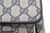 Authentic GUCCI Vintage Shoulder Hand Bag Purse GG PVC Leather Navy Blue 0928G