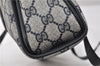 Authentic GUCCI Vintage Shoulder Hand Bag Purse GG PVC Leather Navy Blue 0928G