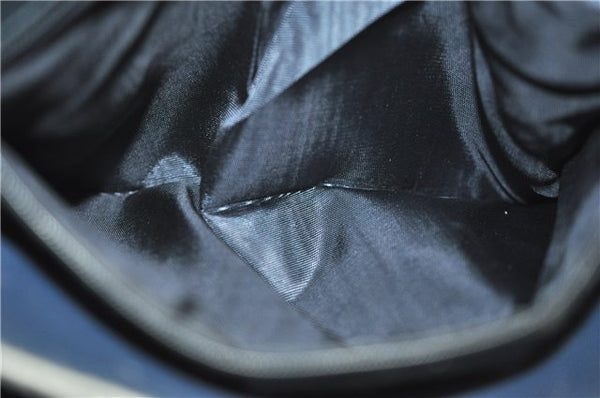 Authentic GUCCI Vintage Shoulder Hand Bag Purse GG PVC Leather Navy Blue 0928G