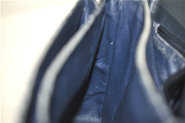 Authentic GUCCI Vintage Shoulder Hand Bag Purse GG PVC Leather Navy Blue 0928G